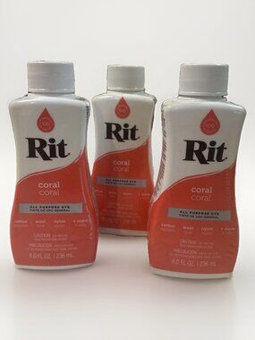 Rit All Purpose Dye, Coral, 8 fl oz Tie Dye Craft Clothing Activity Bright Color